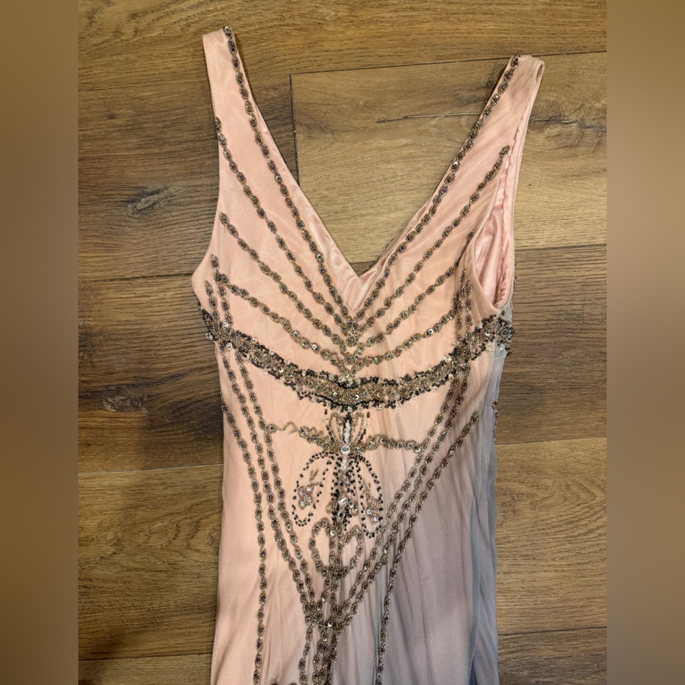 Vintage Y2K 100% Silk Beaded Dress Vintage Beaded Dress Prom Dress Sue Wong Prom - Picture 9 of 17